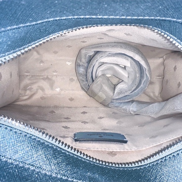 NWT Discontinued RARE Kate Spade Glitter Tinsel Satchel in Sky Blue - Picture 6 of 6